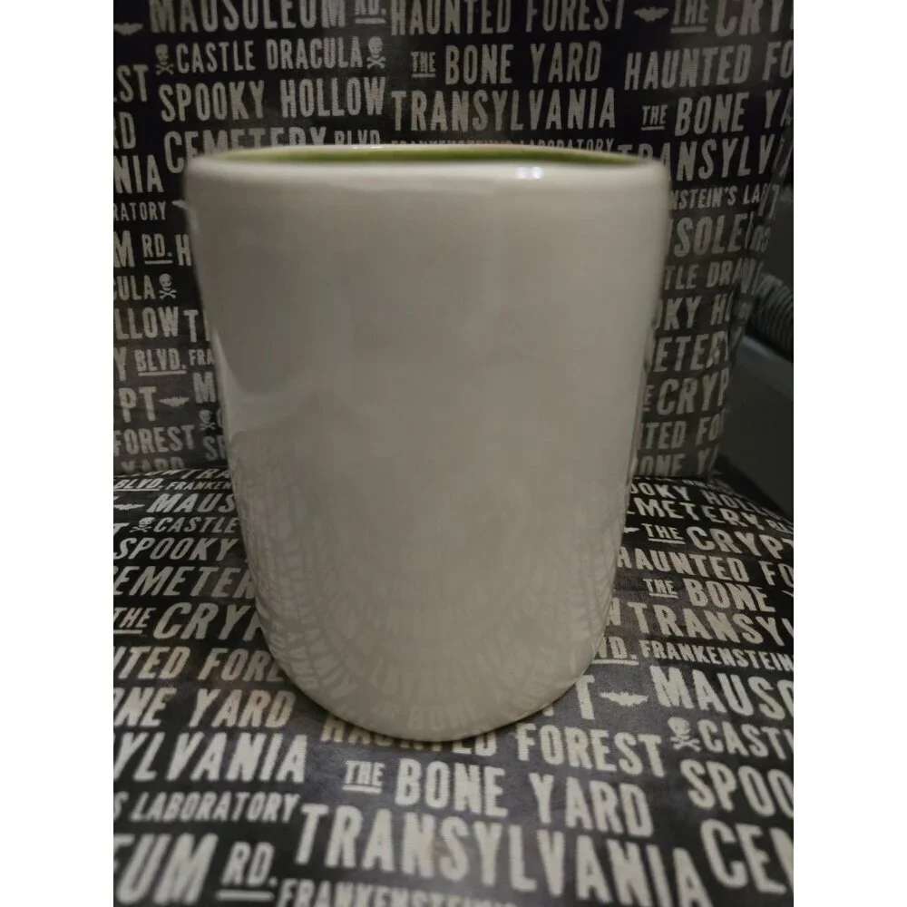 Rae Dunn Halloween Bewitched Coffee Mug Green Interior